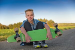 longboarder at rest